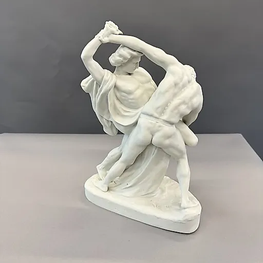 Антикварная фарфоровая статуэтка «Скандинавские борцы», Германия