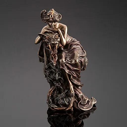 Статуэтка 'Дама' в стиле Альфонса Мухи из полистоуна, Veronese, Тайвань