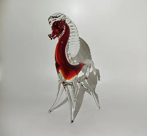 Стеклянная статуэтка "Лошадь", гутная техника, Европа, 1970-1990 гг.