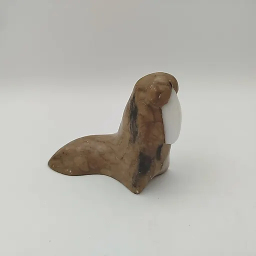 Каменная статуэтка "Морж", резьба, СССР, 1960-1990 гг.