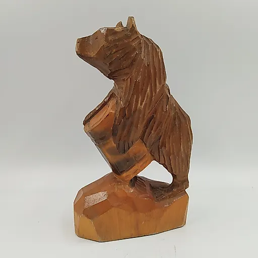 Резная деревянная статуэтка "Медведь", СССР, 1970-1990 гг.