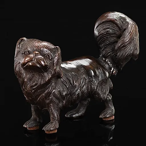 Кабинетная скульптура "Пекинес" из металла, литьё, Европа, конец XX века