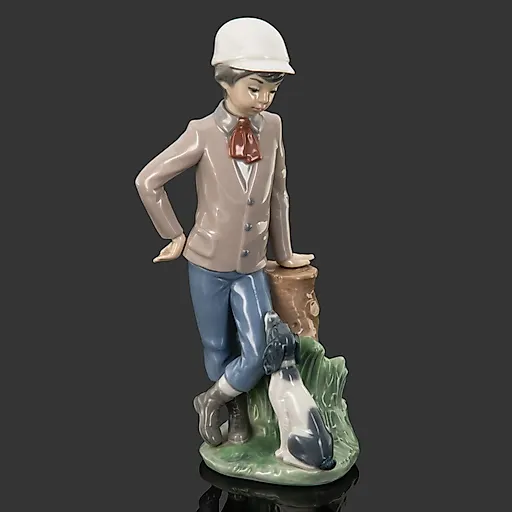 Фарфоровая статуэтка "Мальчик с собакой" скульптора Хосе Роига, NAO Porcelain, Испания, 1983 год