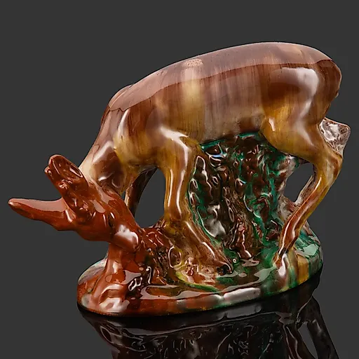 Керамическая статуэтка "Лань" Гжельского завода, СССР 1950-1960 гг.