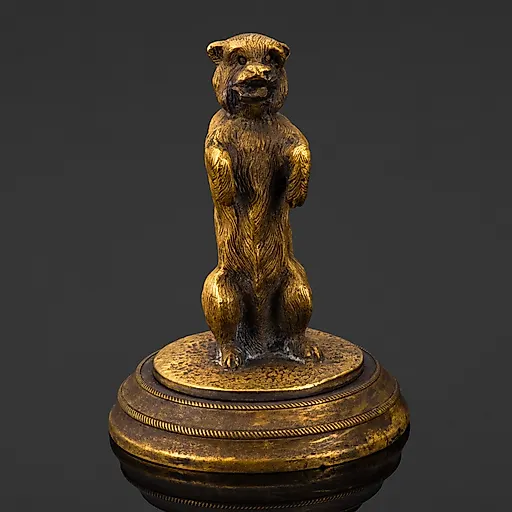 Бронзовая статуэтка собаки на задних лапах, Европа, 1880-1910 гг.