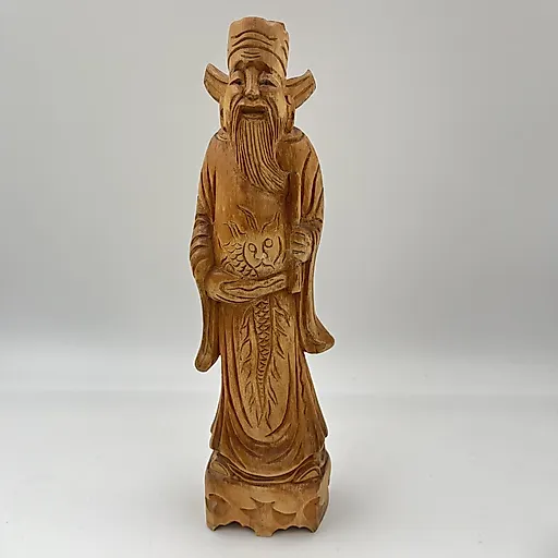 Резная деревянная статуэтка божества Лу-син, Азия, середина XX века