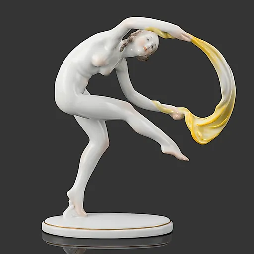 Фарфоровая статуэтка "Танцовщица" с росписью и золочением, Herend, Венгрия, 1970-1990 гг.