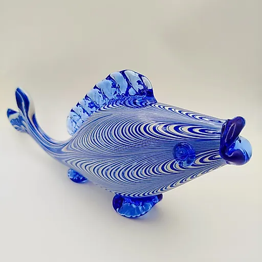 Стеклянная статуэтка "Рыба" в гутной технике, Западная Европа, 1970-1990 гг.