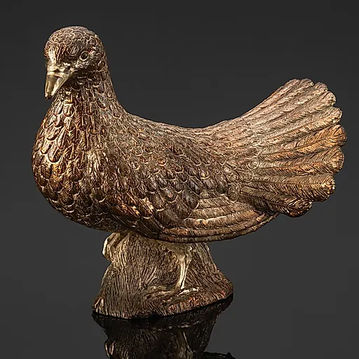 Серебряная статуэтка голубя из меди, Западная Европа, конец XX века