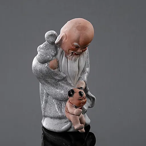 Статуэтка «Фукурокудзю с Карако» из керамики, Китай, 1950-1980 гг.