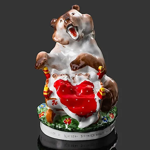 Фарфоровая статуэтка "Медведица с колыбелью" ЛФЗ, СССР, 1950-1960 гг.