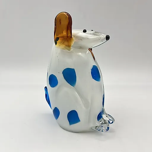 Стеклянная статуэтка собаки, гутная техника, Европа, конец XX века