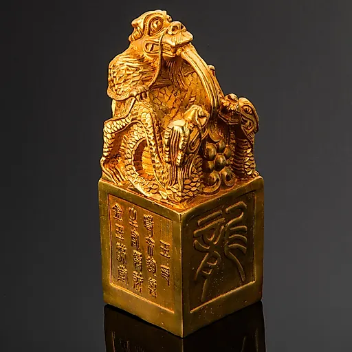 Статуэтка «Дракон» из латуни с рельефом и золочением, Китай, 2000-2020 гг.