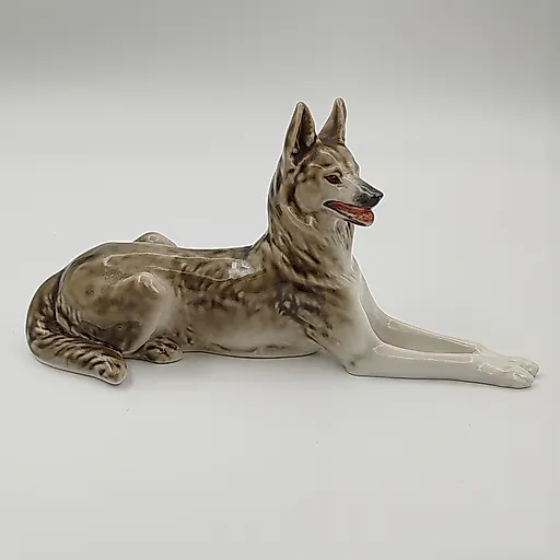 Фарфоровая статуэтка «Немецкая овчарка» ЛФЗ, СССР, 1960-1970 гг.