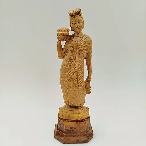 Статуэтка «Индианка» из дерева, резьба, Индия, 1970-1990 гг.