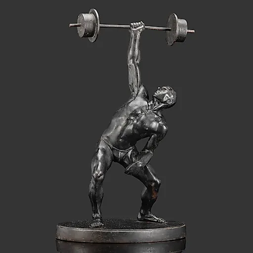 Чугунная статуэтка "Штангист" скульптора М.Г. Манизера, Каслинский завод, СССР, 1963 год