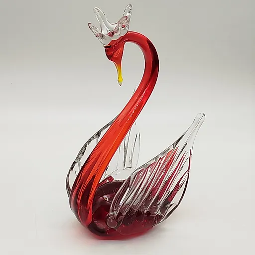 Стеклянная статуэтка Царевна-Лебедь, гутная техника, Россия, 1990-2015