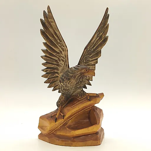 Резная деревянная статуэтка "Орёл", Львовская фабрика художественных изделий им. Леси Украинки, СССР, 1970-1990 гг.