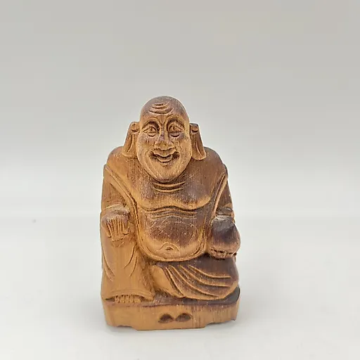 Статуэтка Будды из дерева с резьбой, Азия, 1970-1990 гг.