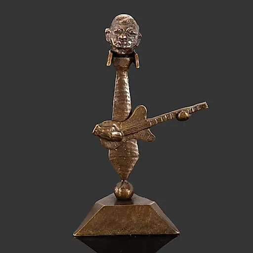 Бронзовая статуэтка гитариста, Европа, 1970-1990 гг.