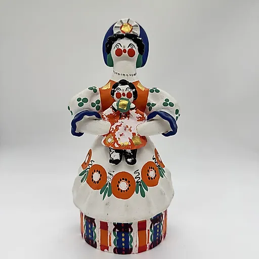 Статуэтка Барыня с ребенком, автор Михалицина, керамика, роспись, СССР, 1991