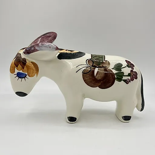 Статуэтка Ослик, фаянс, роспись, ЗиК Конаково, СССР, 1974-1991