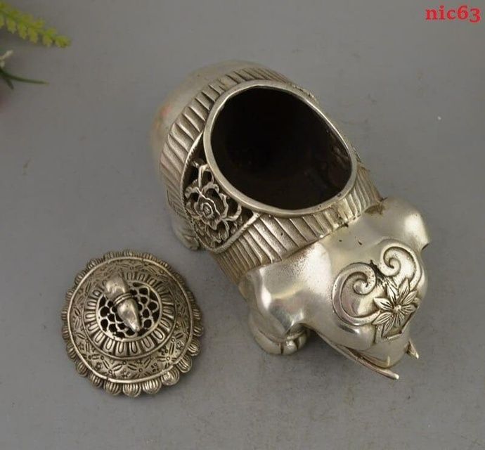 Курильница Слон тибетское серебро