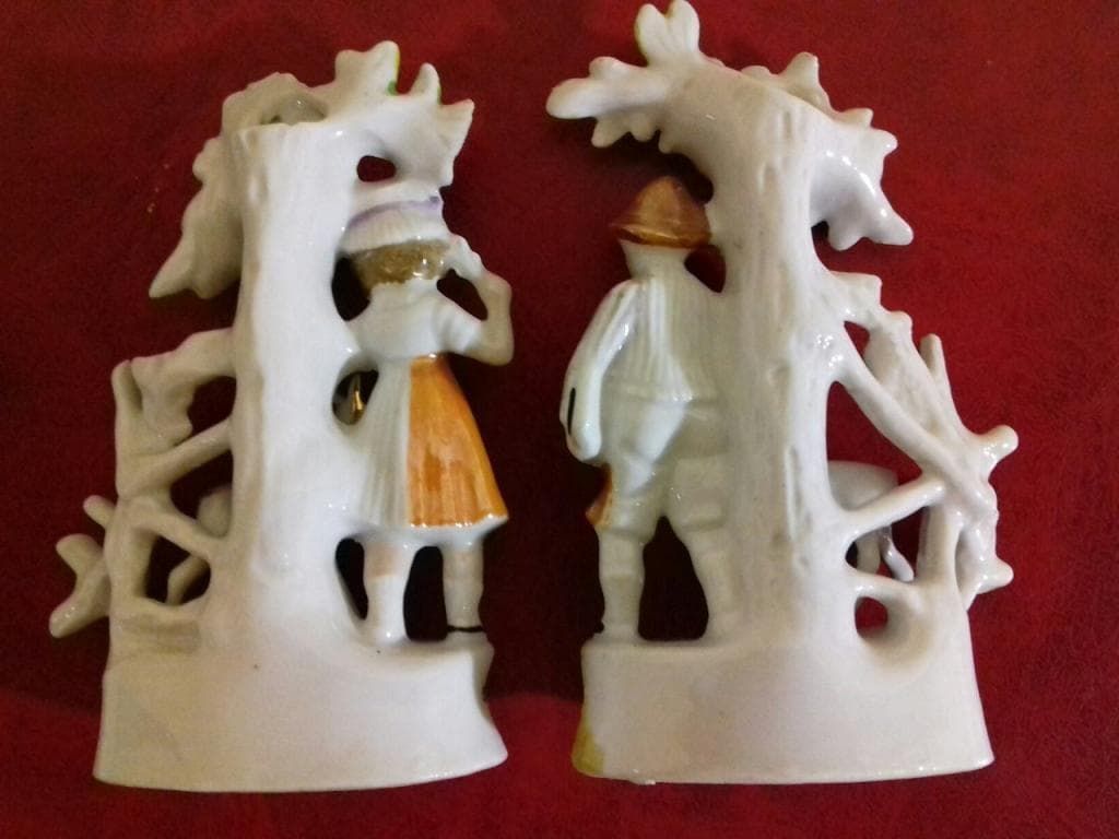 СТАТУЭТКИ ПАРНЫЕ. "ДЕТИ С ОЛЕНЯМИ" РЕДКОСТЬ!!! СТАРАЯ ГЕРМАНИЯ 1940-50гг. КЛЕЙМО В ТЕСТЕ. - View 6